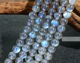 Grade AAA naturel fort bleu lustre labradorite perles bleu Flash labradorite pas teint 4MM 5MM 6mm lisse poli rond 15 inch Strand MD08