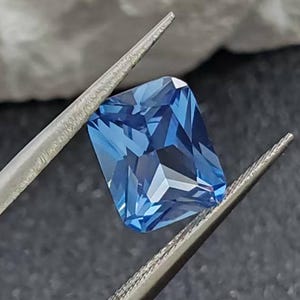 Light Blue Spinel Rectangle Faceted Gemstone Radiant Cut Blue Spinel Gem Ideal for Wax Casting Multiple Sizes to Choose C27L