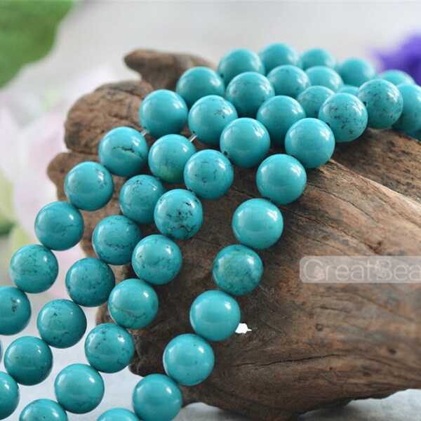 Natural Green Turquoise Beads 4mm-16mm Smooth Polished Round 15 Inch Strand TQ03 Wholesale Beads