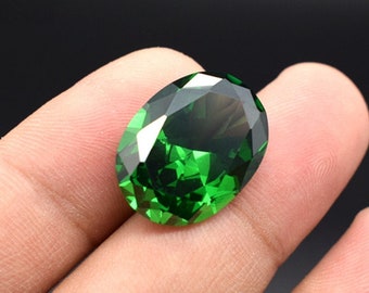 Emerald Oval Cut Gemstone Egg Shape Faceted Emerald Gem Medium Green Emerald Multiple Sizes to Choose C08E