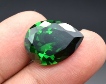 Emerald Pear Shaped Faceted Gemstone Teardrop Cut Emerald Gem Medium Green Emerald Multiple Sizes to Choose C37E