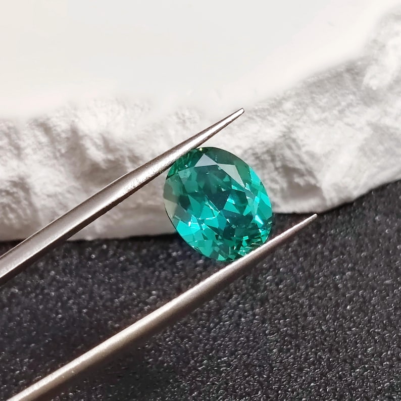 Paraiba Tourmaline Oval Faceted Gemstone Egg Shape Teal Blue Tourmaline Gem Multiple Sizes to Choose C48T image 2