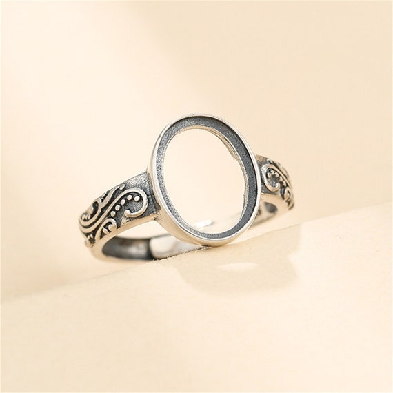 Ring Setting for 9.5x12.5mm Oval Cabochons Ring Blank Thai Sterling Silver Adjustable Band Ring Base SR0296 Etsy Ireland