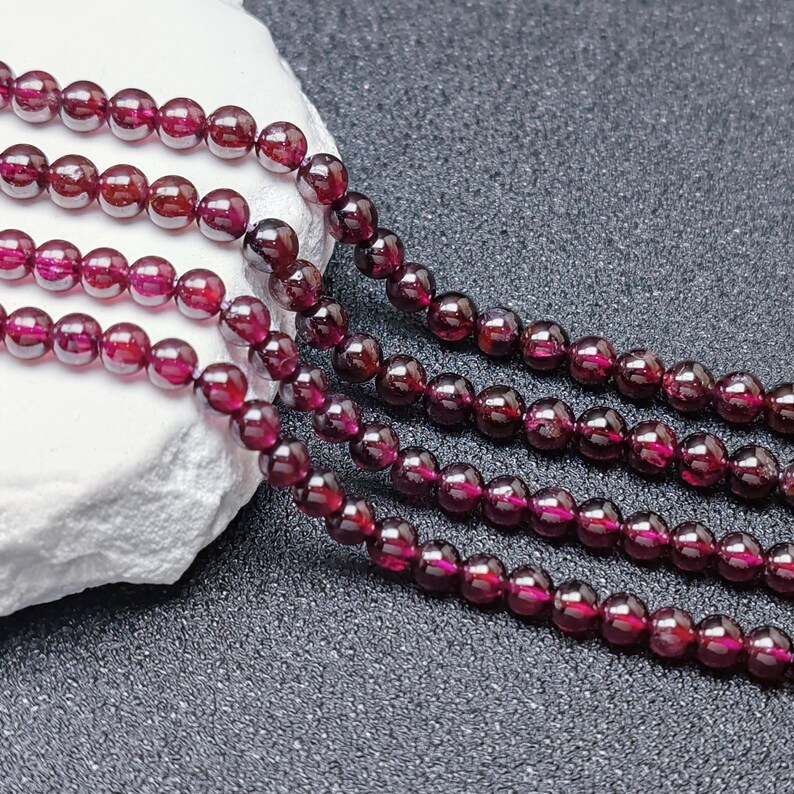 Grade A Natural Rhodolite Garnet Beads 4.5mm-6.5mm Rose Red Color NOT ...