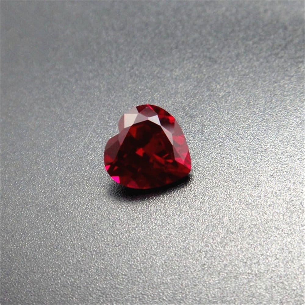 Ruby Heart Shape Faceted Gemstone Heart Shaped Cut Blood-red Ruby Gem  Multiple Sizes to Choose C40R 