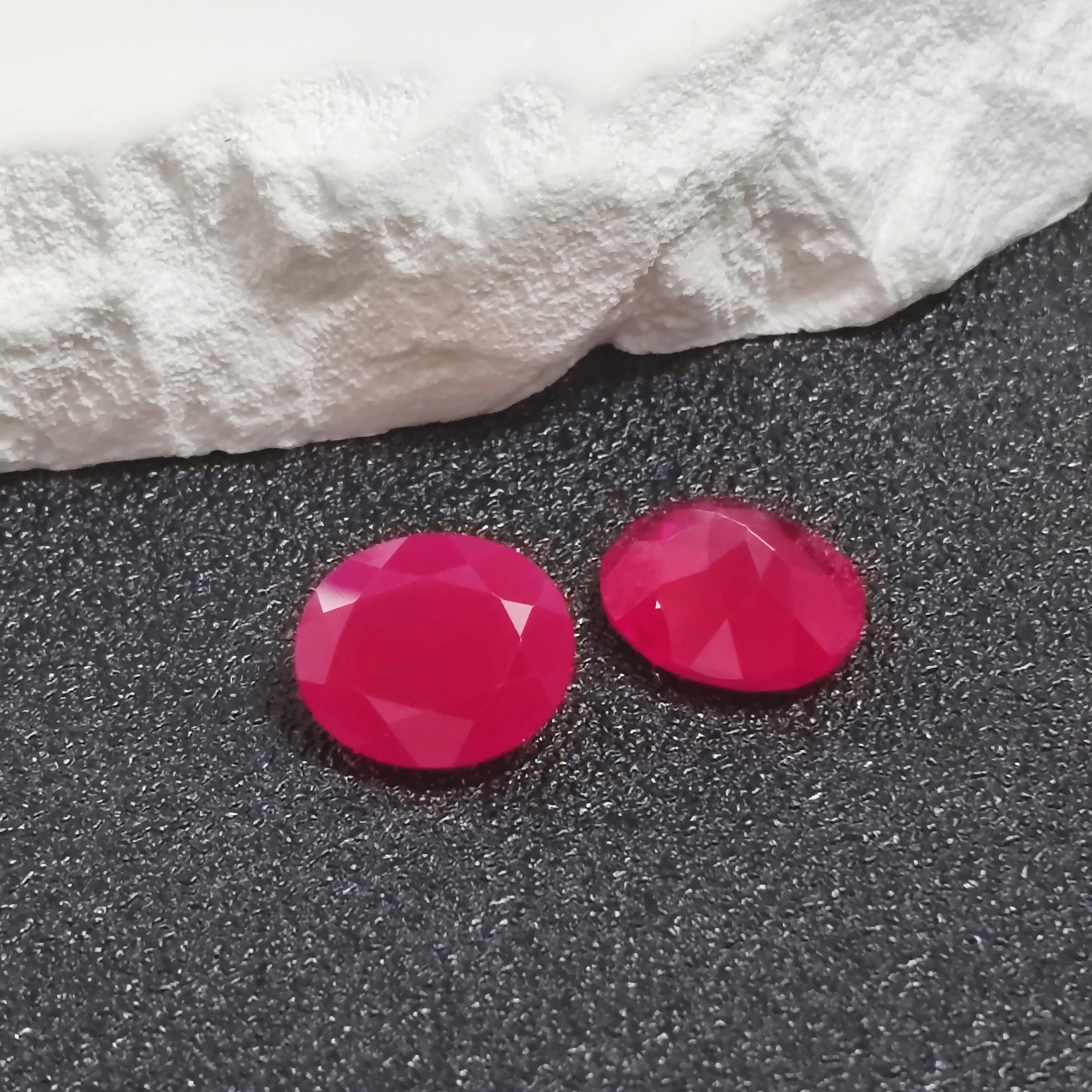 Blood-Red Ruby Gemstone - Oval Cut Faceted Ruby, Mohs Hardness 9, Fused From Natural Ore (Choose Size 4x6mm To 15x20mm)