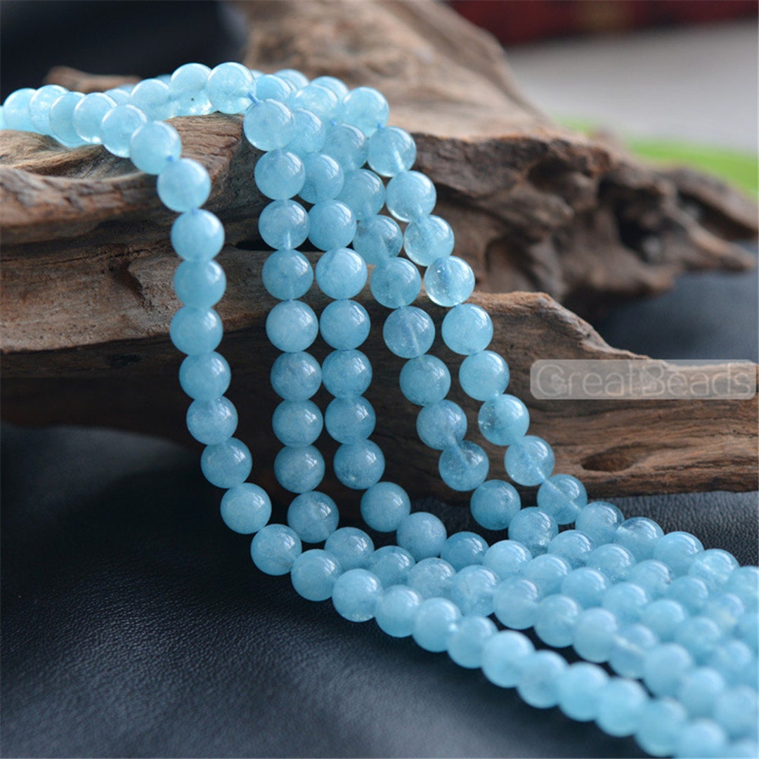 Enhanced Natural Aquamarine Beads 6mm 8mm 10mm 12mm 14mm 16mm Etsy