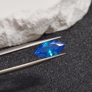 Ljusblå safir Marquise-slipad ädelsten fasetterad safir flera storlekar att välja mellan C84S bild 7