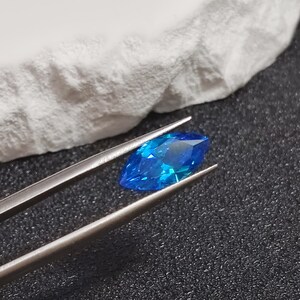 Ljusblå safir Marquise-slipad ädelsten fasetterad safir flera storlekar att välja mellan C84S bild 6