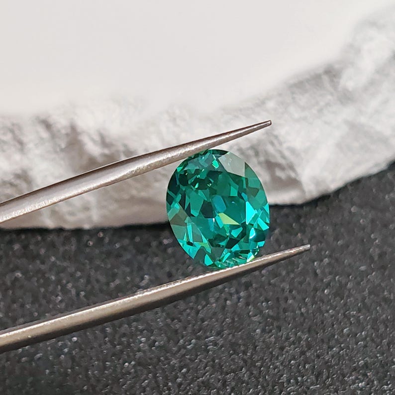 Paraiba Tourmaline Oval Faceted Gemstone Egg Shape Teal Blue Tourmaline Gem Multiple Sizes to Choose C48T image 4