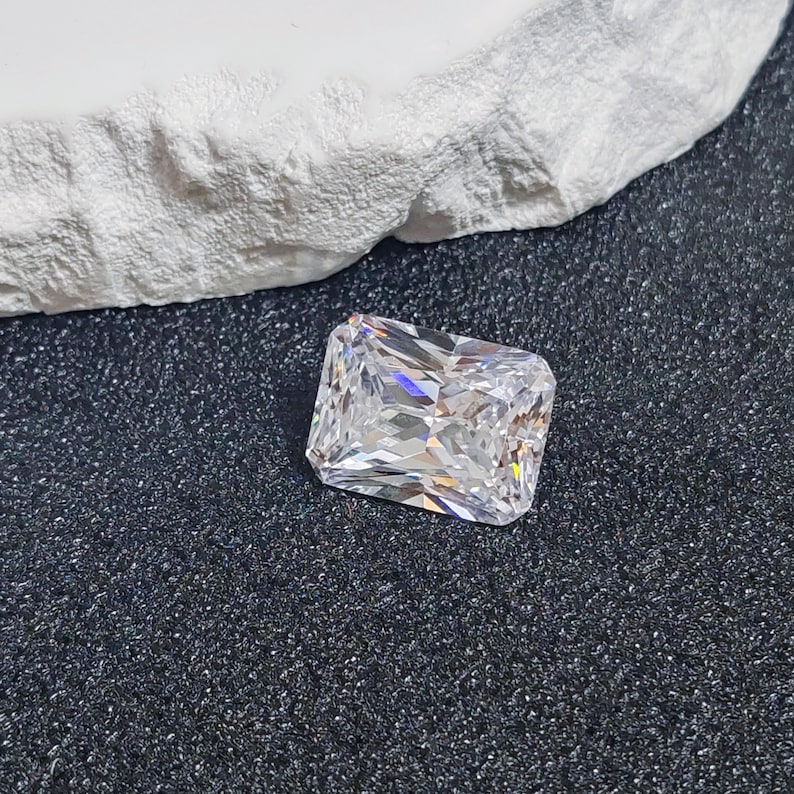 Grade AAA Cubic Zirconia Rectangle Faceted Gemstone Radiant Cut Cubic Zirconia Multiple Sizes to Choose C18Z image 2