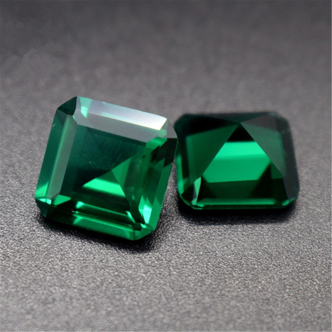 Emerald Square Faceted Gemstone Emerald Cut Rich Green Emerald - Etsy