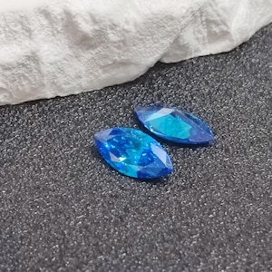 Ljusblå safir Marquise-slipad ädelsten fasetterad safir flera storlekar att välja mellan C84S bild 4
