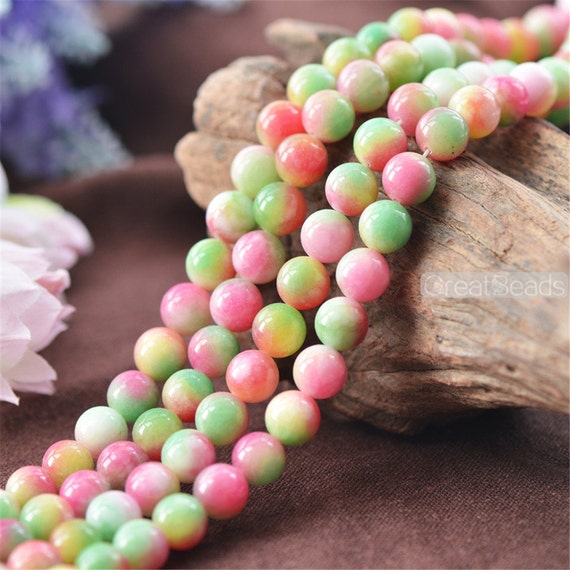 6mm Smooth Round Jade Gemstone Beads Colorful Jade Beads Natural Gemstone  Beads for Jewelry Making 