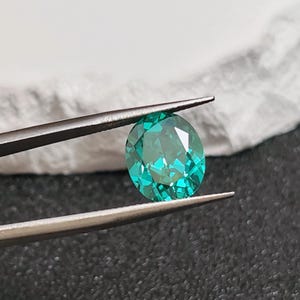Paraiba Tourmaline Oval Faceted Gemstone Egg Shape Teal Blue Tourmaline Gem Multiple Sizes to Choose C48T image 3