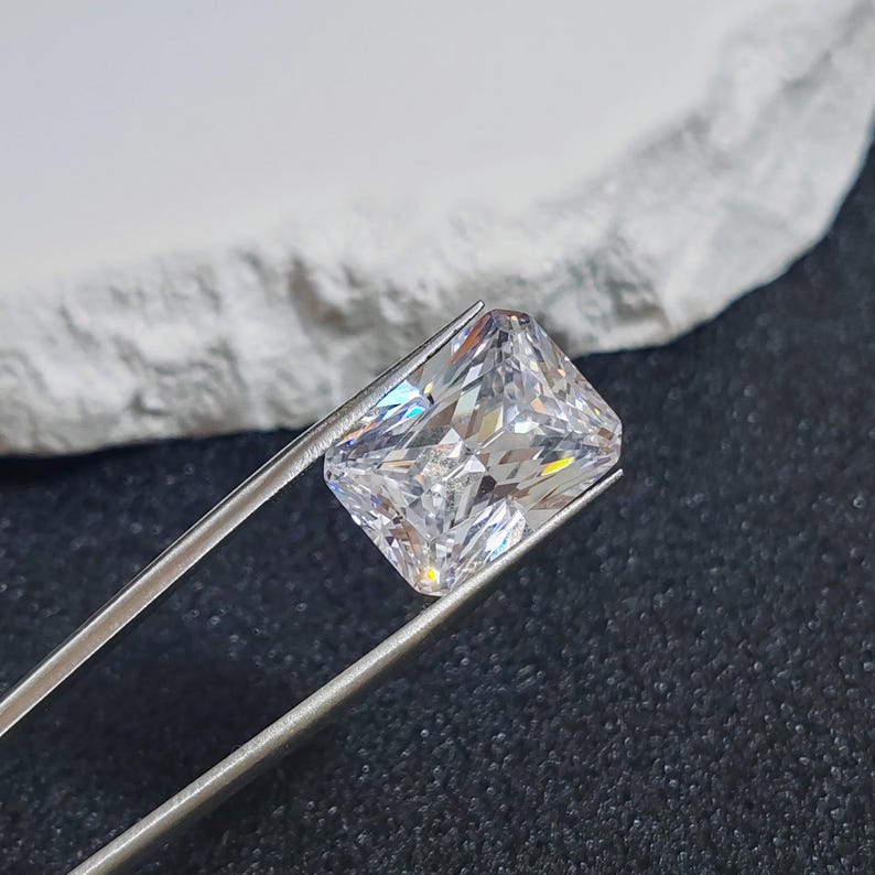 Grade AAA Cubic Zirconia Rectangle Faceted Gemstone Radiant Cut Cubic Zirconia Multiple Sizes to Choose C18Z image 1