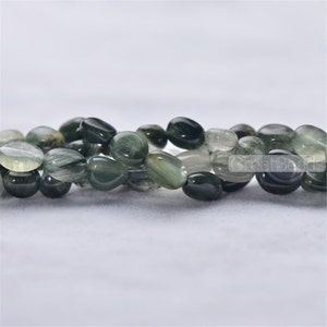 Natural Green Rutilated Quartz Beads NOT Dyed 7x9mm/10x11mm Irregular Shape 15 Inch Strand RQ40 image 4