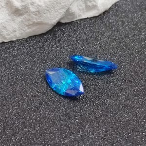 Ljusblå safir Marquise-slipad ädelsten fasetterad safir flera storlekar att välja mellan C84S bild 3