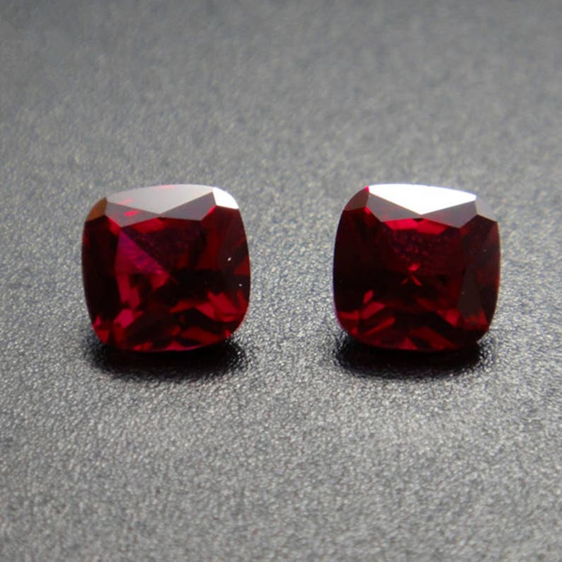 Ruby Square Faceted Gemstone Cushion Cut Ruby Gem Multiple - Etsy