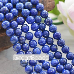 Grade AB Natural Lapis Lazuli Beads NOT Dyed 2mm-12mm Smooth Polished ...