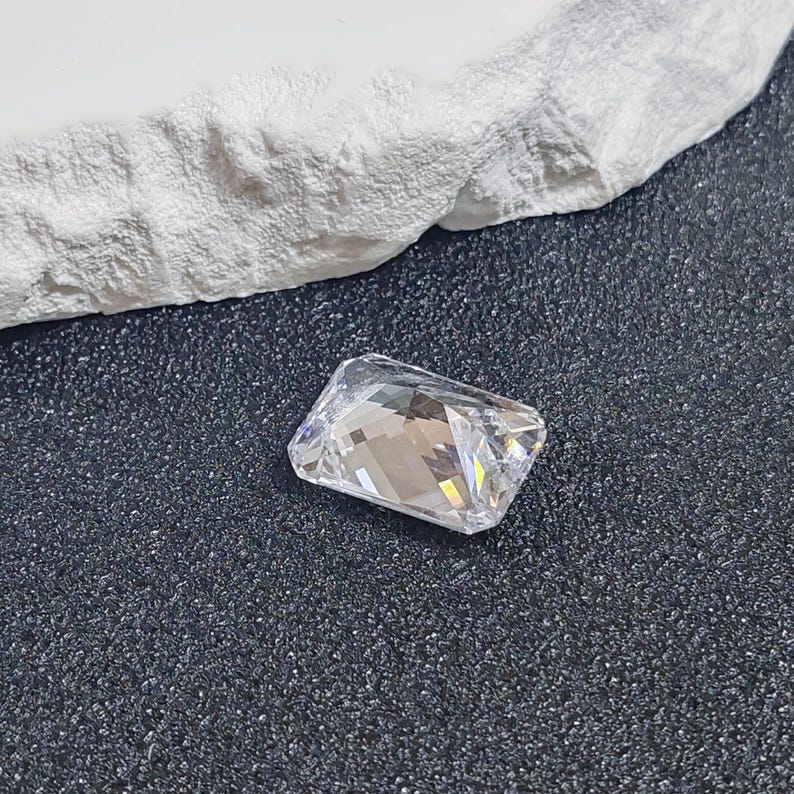 Grade AAA Cubic Zirconia Rectangle Faceted Gemstone Radiant Cut Cubic Zirconia Multiple Sizes to Choose C18Z image 3