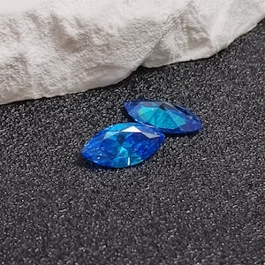 Ljusblå safir Marquise-slipad ädelsten fasetterad safir flera storlekar att välja mellan C84S bild 5