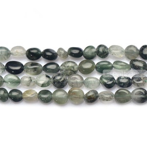 Natural Green Rutilated Quartz Beads NOT Dyed 7x9mm/10x11mm Irregular Shape 15 Inch Strand RQ40 image 5