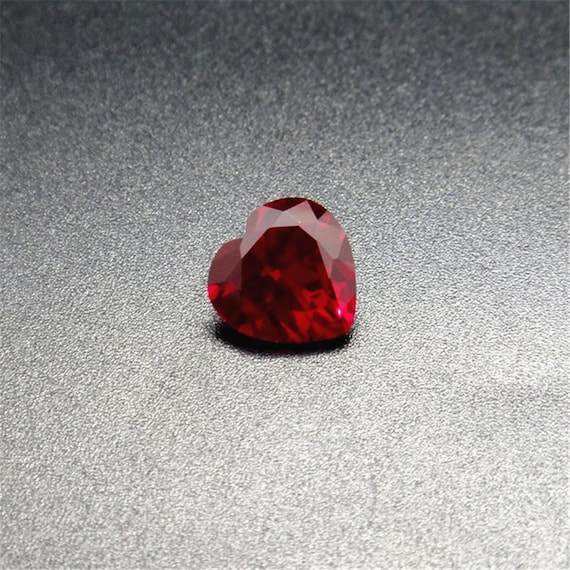 Ruby Heart Shape Faceted Gemstone Heart Shaped Cut Blood-red Ruby Gem  Multiple Sizes to Choose C40R 