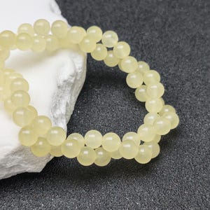 Grade A Natural Cream Color Jade Beads 6mm 8mm 10mm 12mm Smooth Polished Round 15 Inch Strand JA63 Wholesale Beads image 3