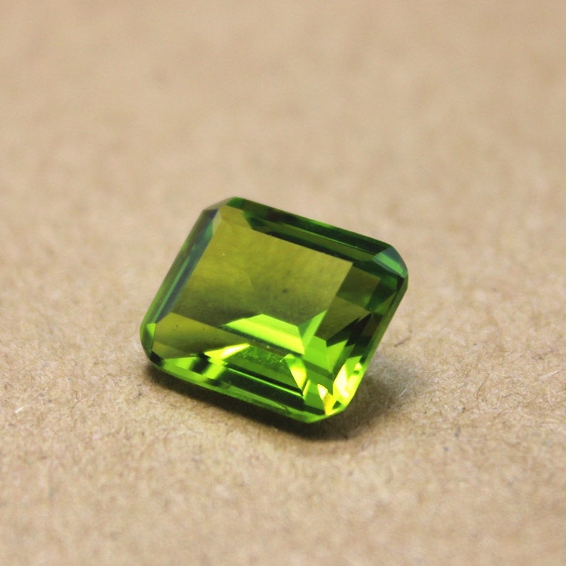 Download Peridot Rectangle Faceted Gemstone Emerald Cut Peridot Gem ...