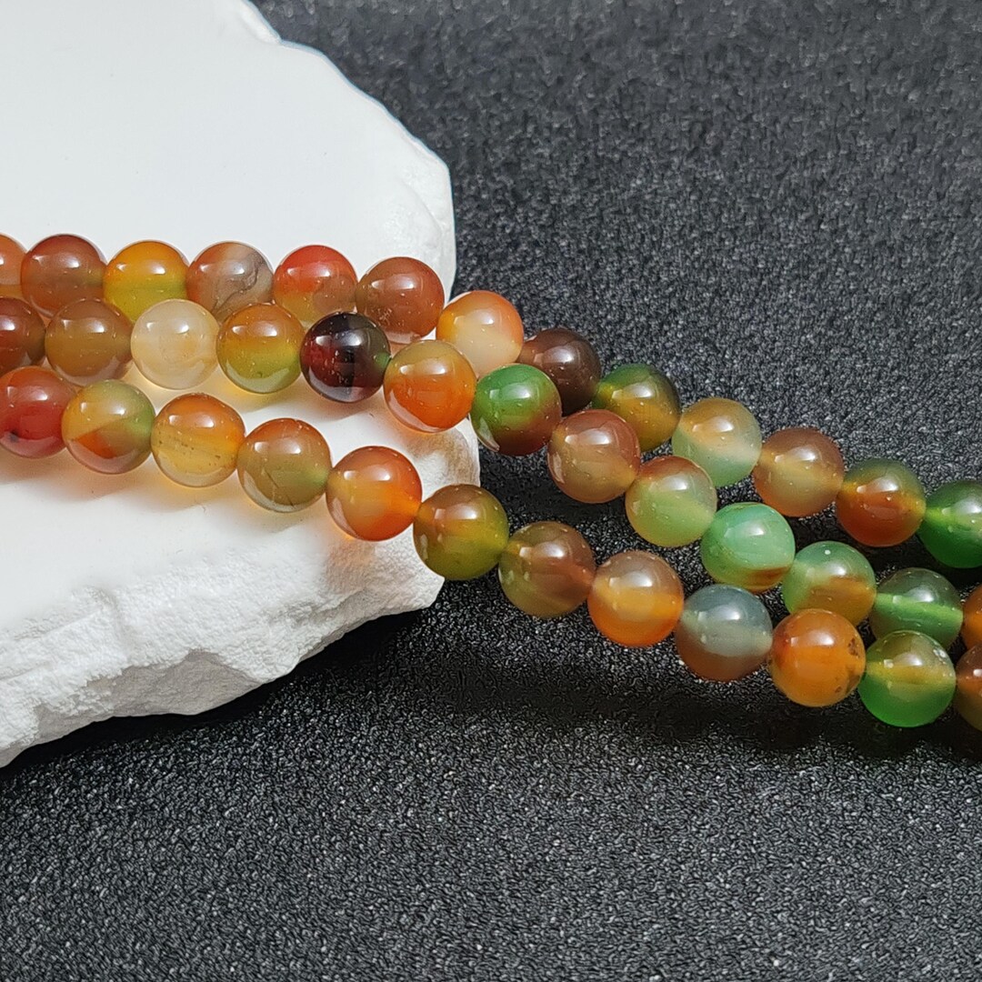 Natural Peacock Agate Beads 6mm-14mm Smooth Polished Round 15 Inch