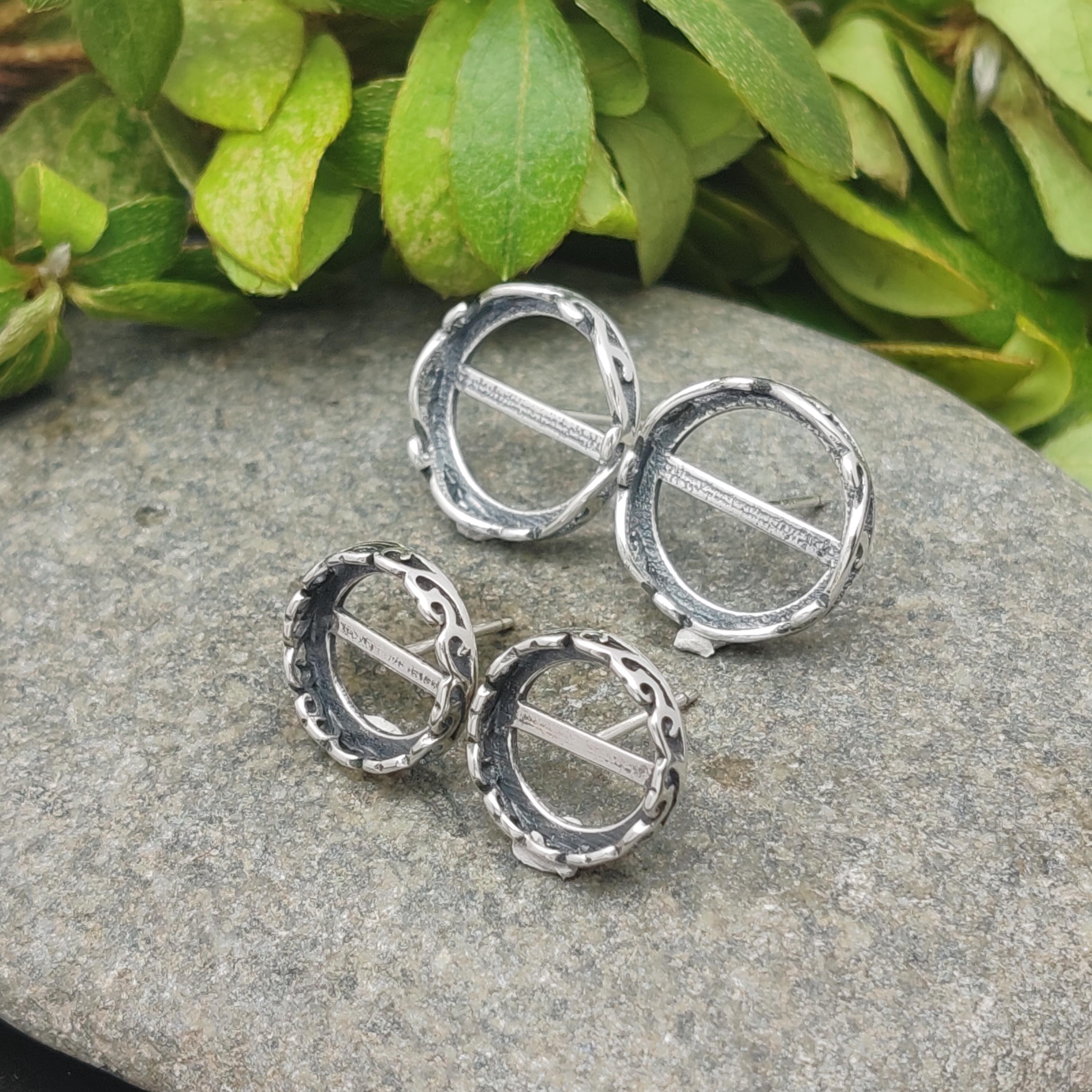 Earring Settings for 5x5mm/6x6mm/7x7mm/8x8mm/9x9mm/10x10mm/11x11mm/12x12mm Round Cabochons 925 Silver Earring Blank Earring Base SE0052