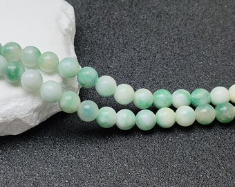 グレードA天然マルチトーンシアン翡翠ビーズ 6mm 8mm 10mm 12mm 滑らか