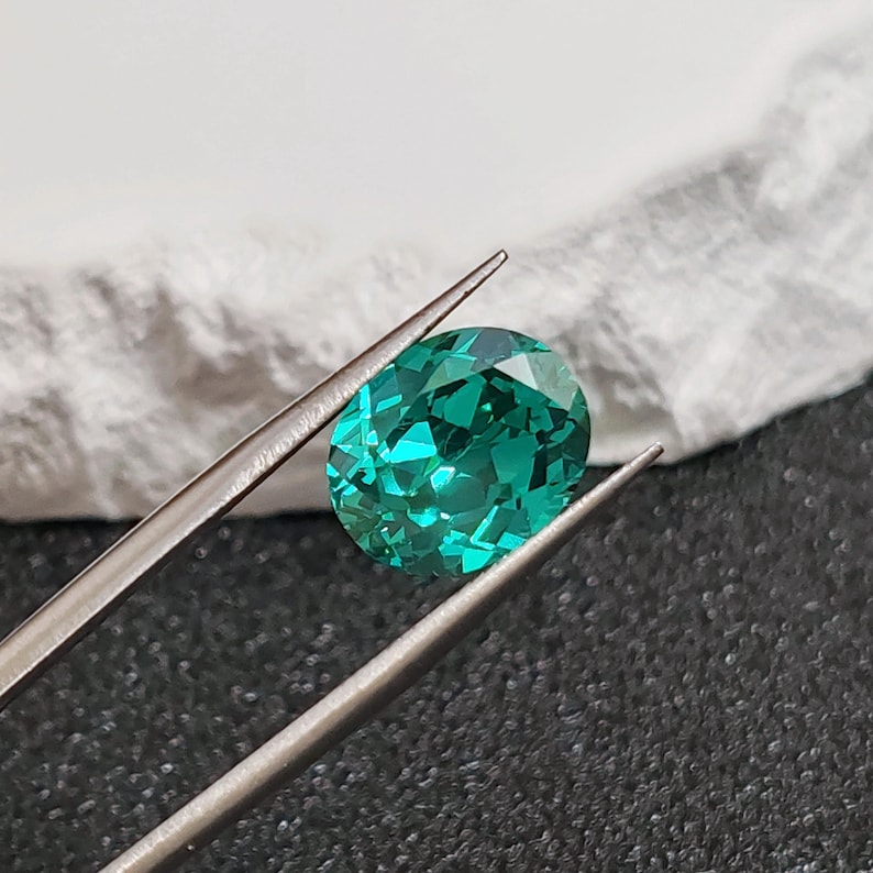 Paraiba Tourmaline Oval Faceted Gemstone Egg Shape Teal Blue Tourmaline Gem Multiple Sizes to Choose C48T image 1