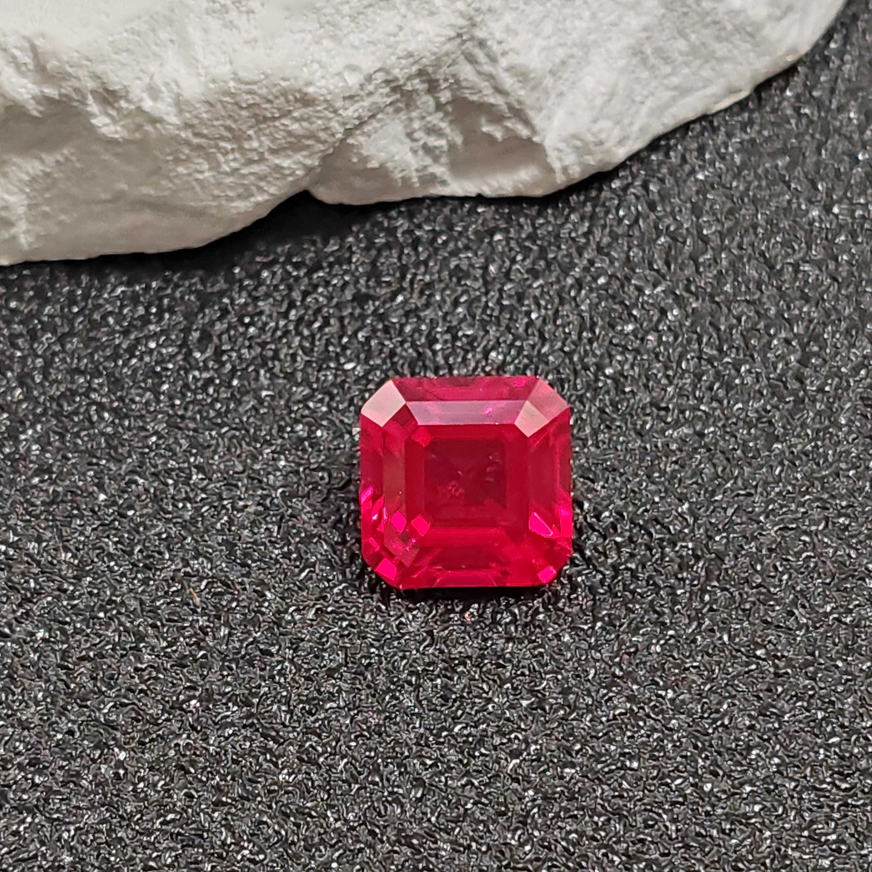 Grade AAA Cutting Ruby Square Faceted Gemstone Square