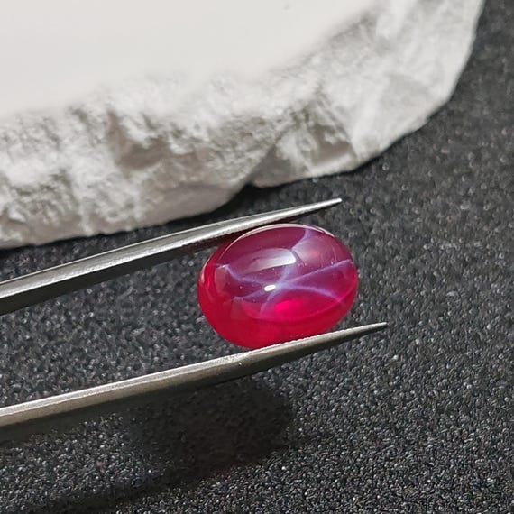 Mohs 9 Gemstone Cab Pink Star Ruby Cabochon - Mohs Hardness 9, Oval ...