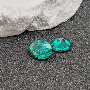 Paraiba Tourmaline Oval Faceted Gemstone Egg Shape Teal Blue Tourmaline Gem Multiple Sizes to Choose C48T image 7
