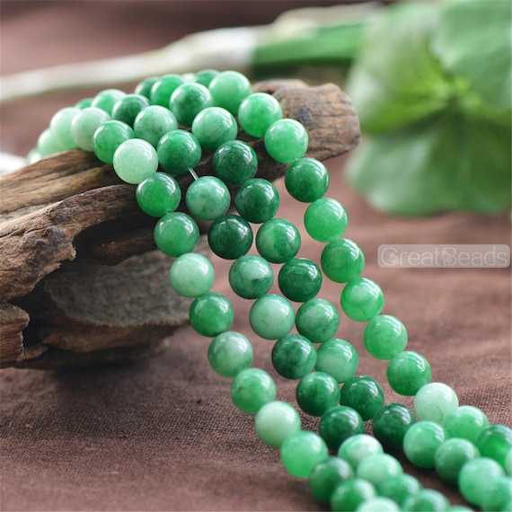 Emerald Jade Color Crystal Jade Round Loose Beads For Jewelry Making DIY  Bracelet Necklace Earring Accessories