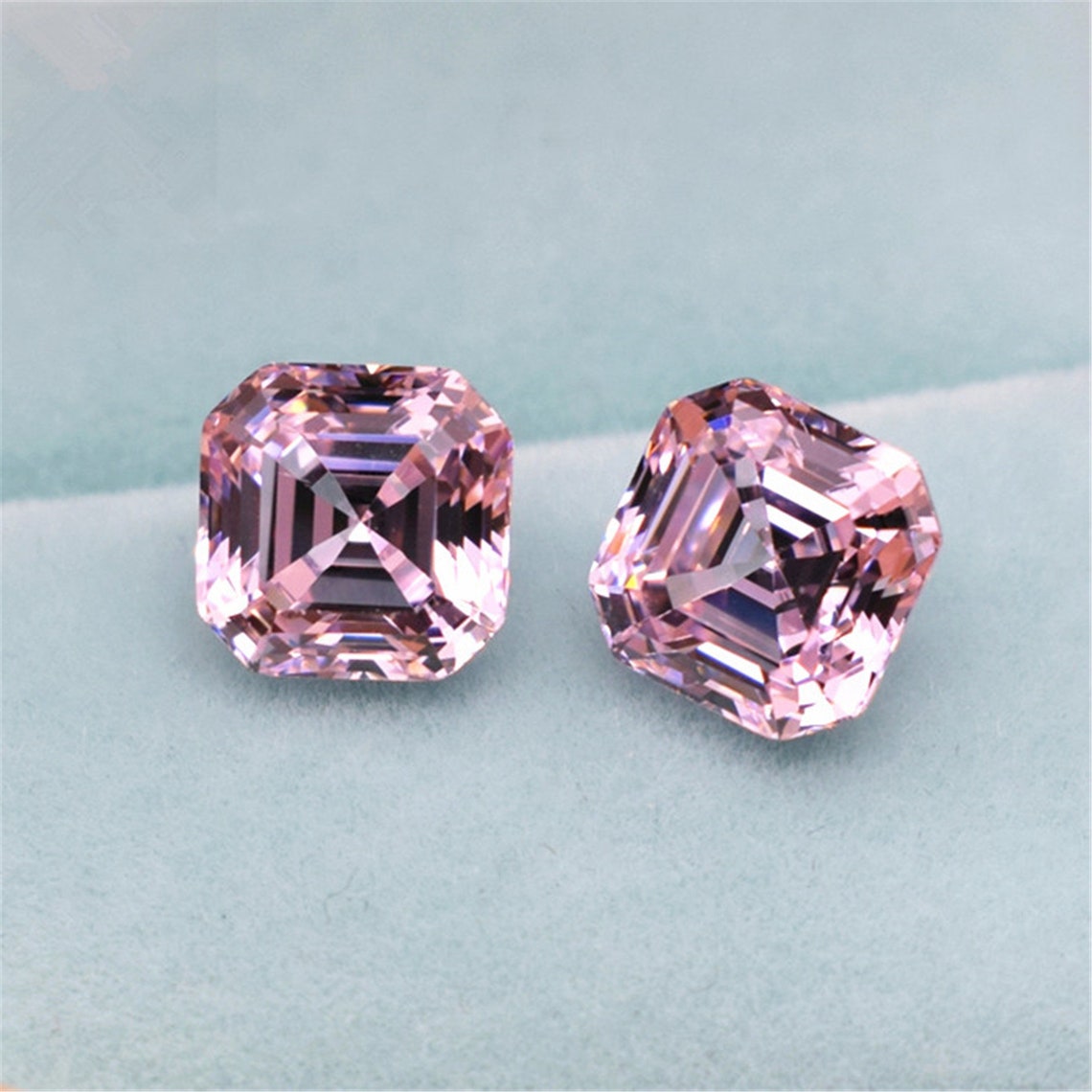 Grade AAA Light Pink Cubic Zirconia Square Faceted Gemstone - Etsy