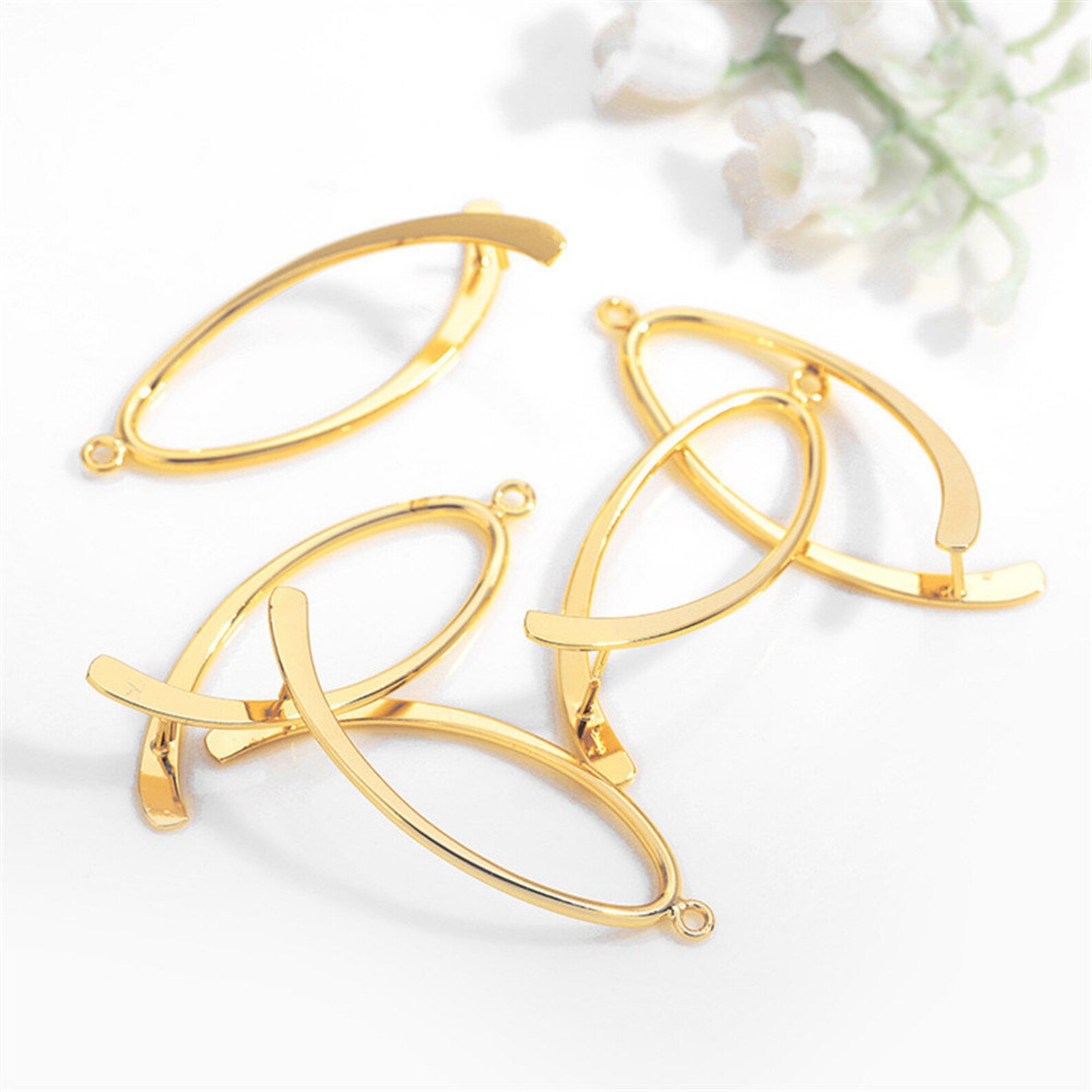 4 pcs Gold Plated Brass Dangles Earring Drops Charms Earring Etsy France