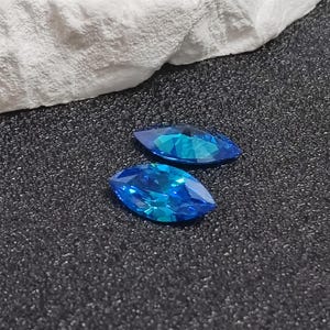 Ljusblå safir Marquise-slipad ädelsten fasetterad safir flera storlekar att välja mellan C84S bild 2