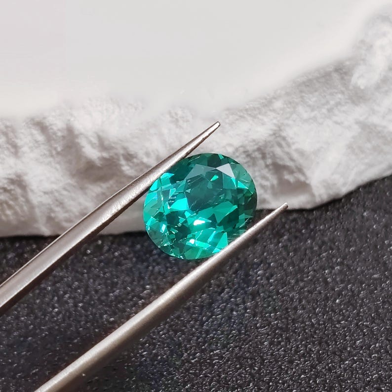 Paraiba Tourmaline Oval Faceted Gemstone Egg Shape Teal Blue Tourmaline Gem Multiple Sizes to Choose C48T image 5