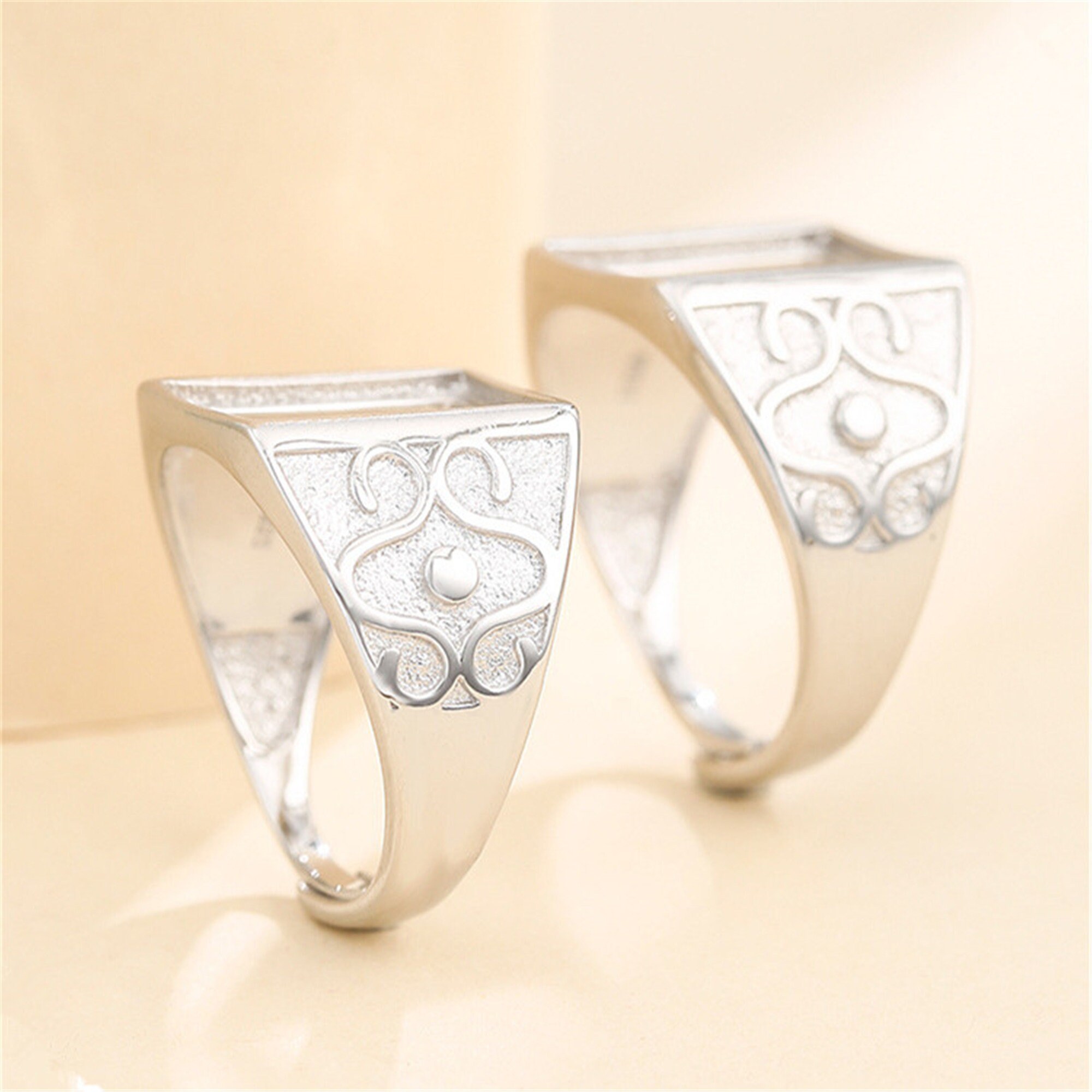 Men's Ring Setting for 10x13mm Rectangle Cabochons Ring Etsy