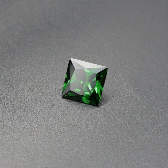Emerald Princess Cut Gemstone Square Facettes Medium Green Emerald Gem Plusieurs tailles au choix C42E Etsy France