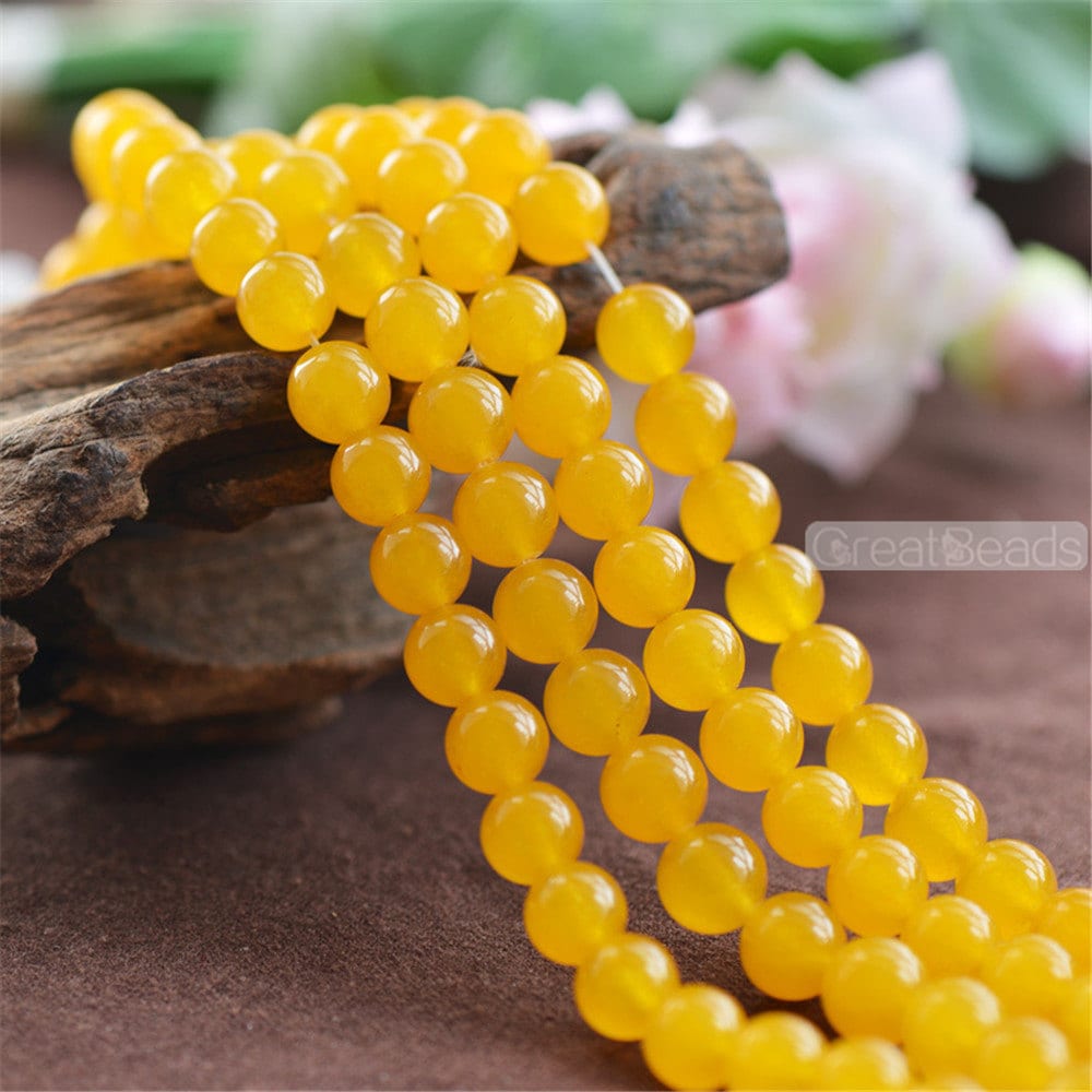 Grade A Natural Yellow Jade Beads 4mm 6mm 8mm 10mm 12mm 14mm Etsy