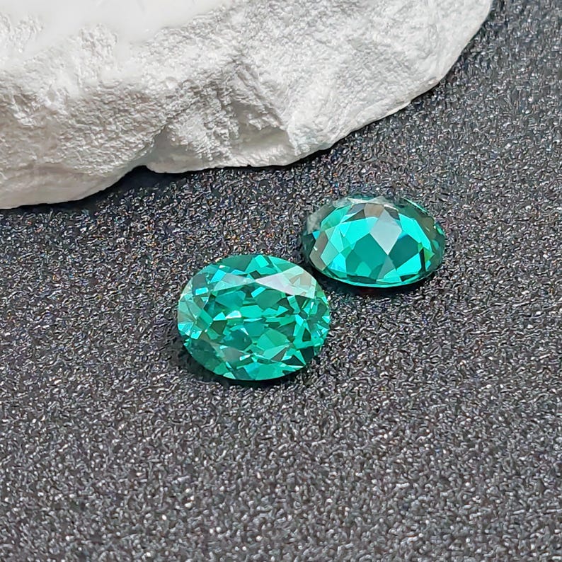Paraiba Tourmaline Oval Faceted Gemstone Egg Shape Teal Blue Tourmaline Gem Multiple Sizes to Choose C48T image 6