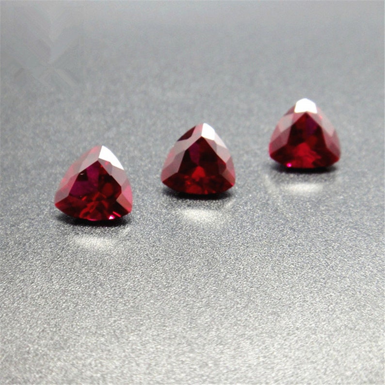 Ruby Trillion Faceted Gemstone Trilliant Cut Blood-red Ruby - Etsy