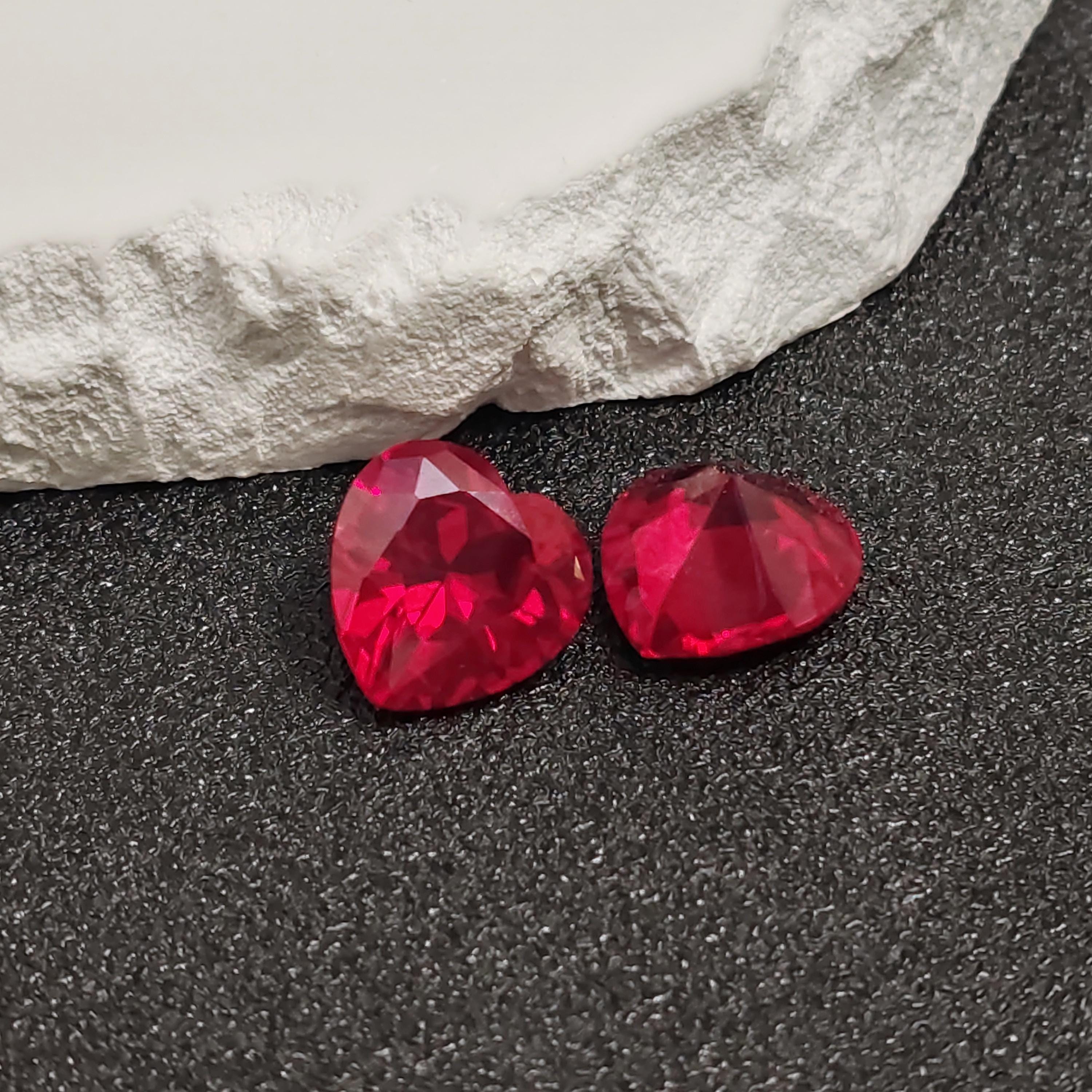 Ruby Heart Shape Faceted Gemstone Heart Shaped Cut Blood-red Ruby Gem ...