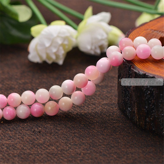 4mm 6mm 8mm Round Faceted Pink Opal Jade Beads For Jewelry Making Strand  15 DIY
