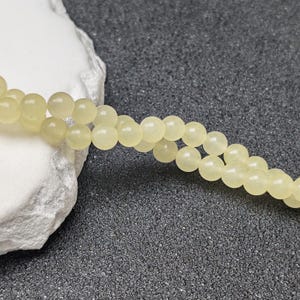 Grade A Natural Cream Color Jade Beads 6mm 8mm 10mm 12mm Smooth Polished Round 15 Inch Strand JA63 Wholesale Beads image 4